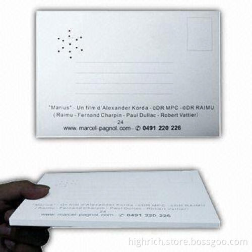 Pre-recorded Musical Postcard with Broad Logo Printing Area, Made of 300g White Paper Card